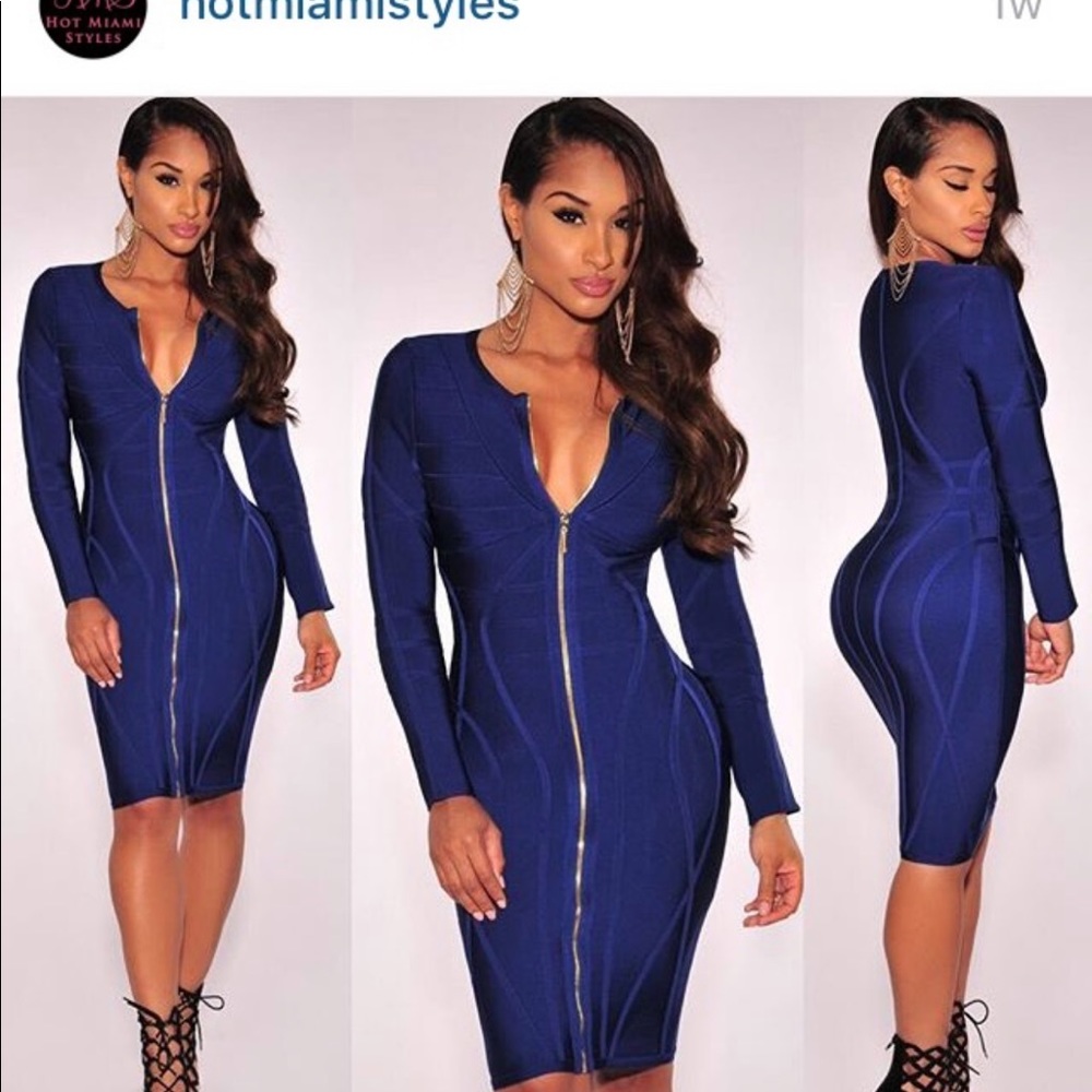 Hot Miami Styles Zip Up Dress..Size Medium..